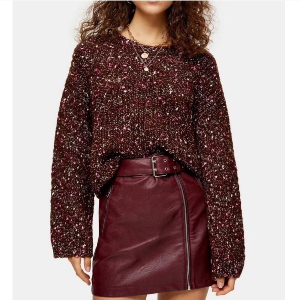 💜 Topshop | NWOT Chunky Knit Neapolitan Sweater